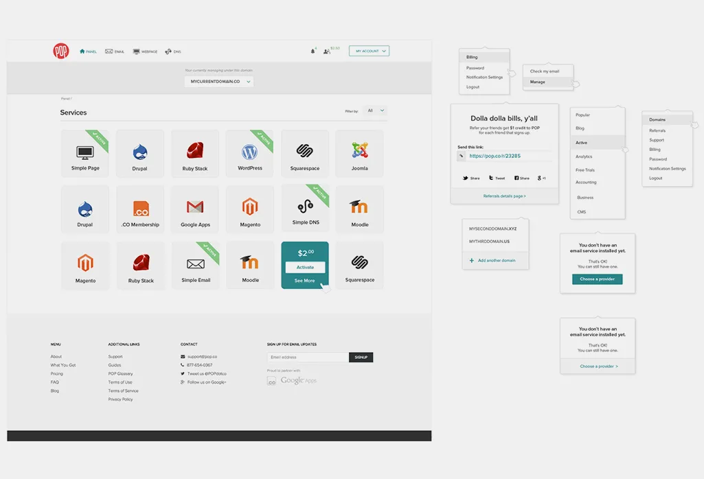 POP Wireframes